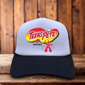 Texas Pete Hot Sauce Retro Logo Black Snapback Spicy Food Lover Gift Ball Cap